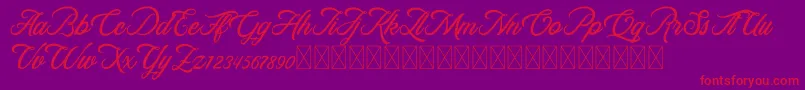 RosewellScriptDemo Font – Red Fonts on Purple Background
