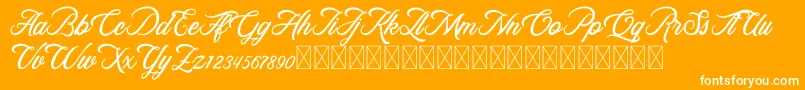 RosewellScriptDemo-Schriftart – Weiße Schriften auf orangefarbenem Hintergrund