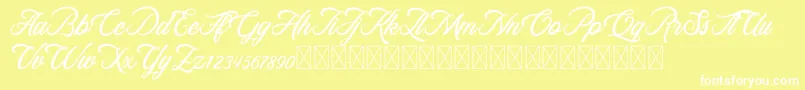 RosewellScriptDemo Font – White Fonts on Yellow Background