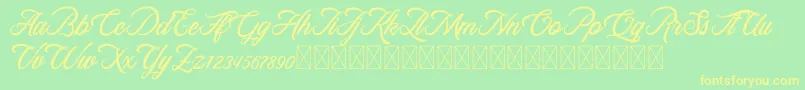 RosewellScriptDemo Font – Yellow Fonts on Green Background