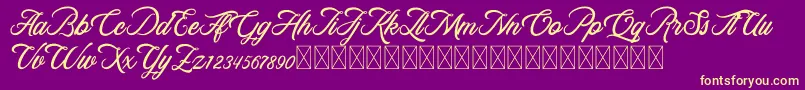 RosewellScriptDemo Font – Yellow Fonts on Purple Background