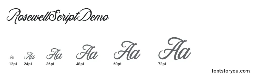 RosewellScriptDemo Font Sizes