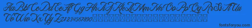 RosewellScriptDemo Font – Black Fonts on Blue Background