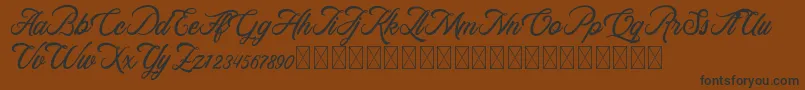 RosewellScriptDemo-fontti – mustat fontit ruskealla taustalla