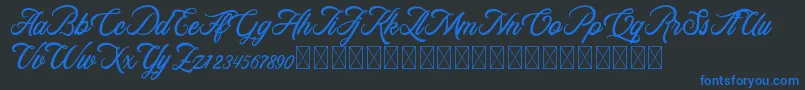 RosewellScriptDemo Font – Blue Fonts on Black Background