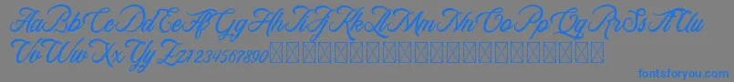 RosewellScriptDemoフォントについての詳細 フォントRosewellScriptDemo – 灰色の背景に青い文字