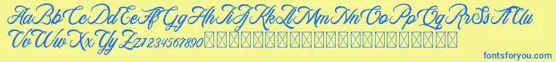 RosewellScriptDemo Font – Blue Fonts on Yellow Background