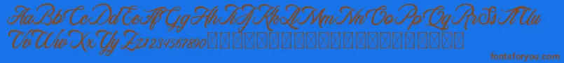 RosewellScriptDemo Font – Brown Fonts on Blue Background