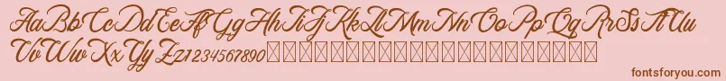 RosewellScriptDemo Font – Brown Fonts on Pink Background