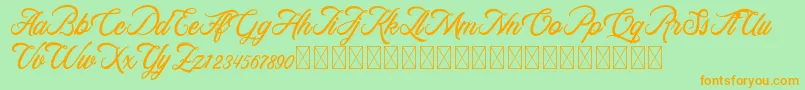 RosewellScriptDemo Font – Orange Fonts on Green Background