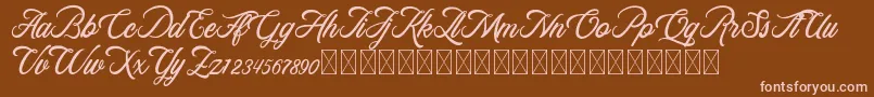 RosewellScriptDemo Font – Pink Fonts on Brown Background