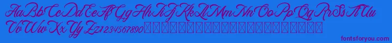 RosewellScriptDemo Font – Purple Fonts on Blue Background