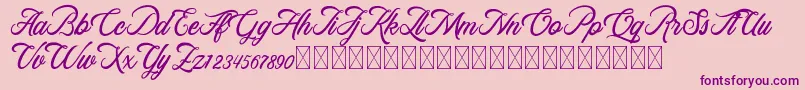 RosewellScriptDemo Font – Purple Fonts on Pink Background