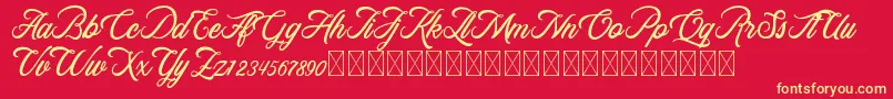 RosewellScriptDemo Font – Yellow Fonts on Red Background