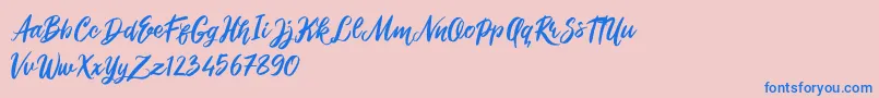 Roshida Valentines Font – Blue Fonts on Pink Background