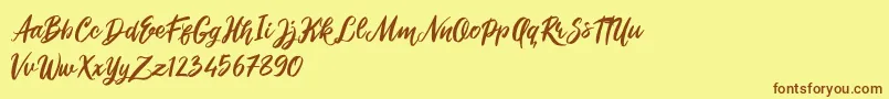 Roshida Valentines Font – Brown Fonts on Yellow Background