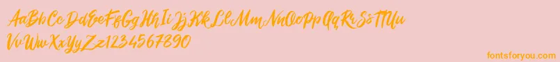 Roshida Valentines Font – Orange Fonts on Pink Background