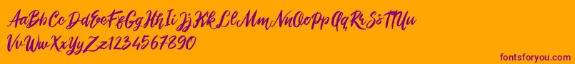 Roshida Valentines Font – Purple Fonts on Orange Background