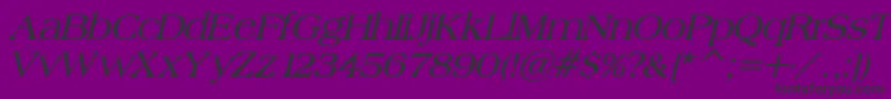 BroadsheetLdoBoldItalic Font – Black Fonts on Purple Background