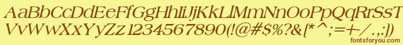 BroadsheetLdoBoldItalic Font – Brown Fonts on Yellow Background