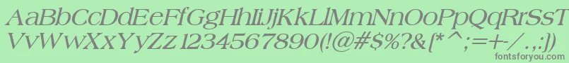 フォントBroadsheetLdoBoldItalic – 緑の背景に灰色の文字