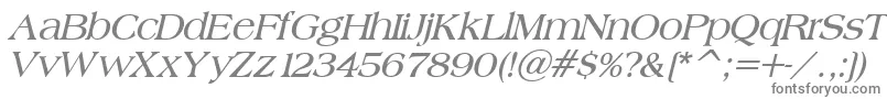 フォントBroadsheetLdoBoldItalic – 白い背景に灰色の文字