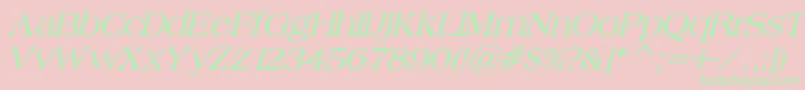 BroadsheetLdoBoldItalic Font – Green Fonts on Pink Background