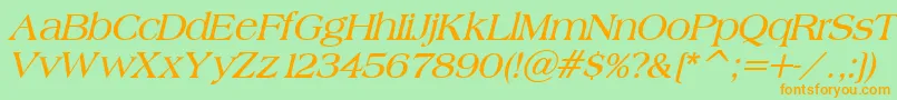 BroadsheetLdoBoldItalic Font – Orange Fonts on Green Background
