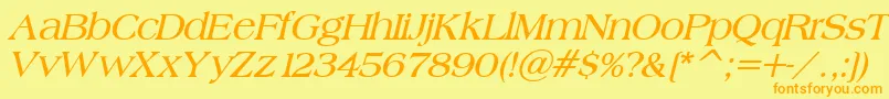 BroadsheetLdoBoldItalic Font – Orange Fonts on Yellow Background