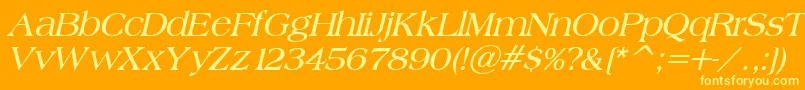 BroadsheetLdoBoldItalic Font – Yellow Fonts on Orange Background