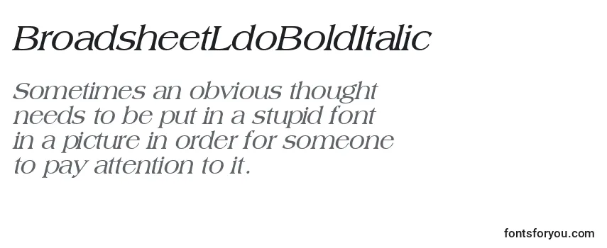 BroadsheetLdoBoldItalic Font