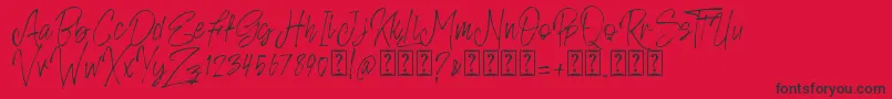 Rosianne free Font – Black Fonts on Red Background