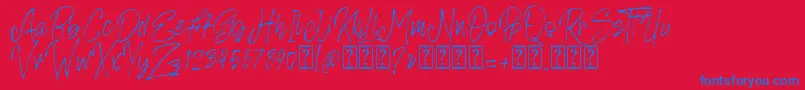 Rosianne free Font – Blue Fonts on Red Background
