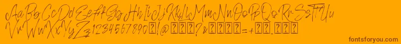 Rosianne free-Schriftart – Braune Schriften auf orangefarbenem Hintergrund