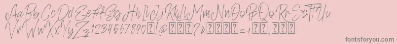 Rosianne free-Schriftart – Graue Schriften auf rosa Hintergrund