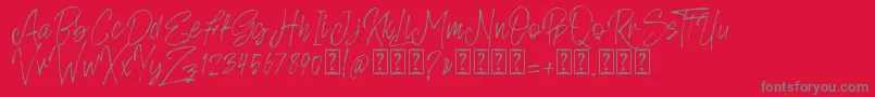 Rosianne free Font – Gray Fonts on Red Background