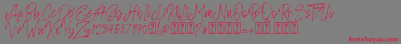 Rosianne free Font – Red Fonts on Gray Background