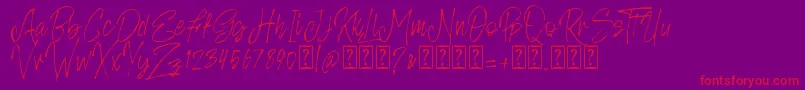 フォントRosianne free – 紫の背景に赤い文字