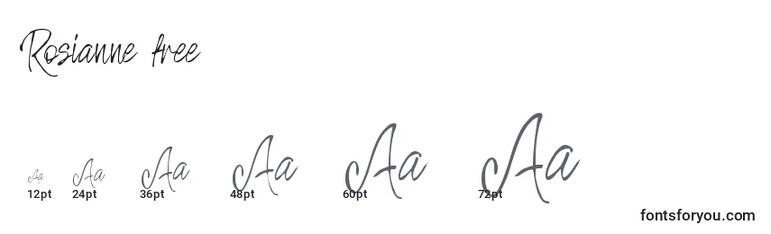 Größen der Schriftart Rosianne free