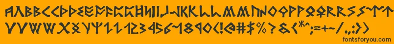 rosicrucian Font – Black Fonts on Orange Background