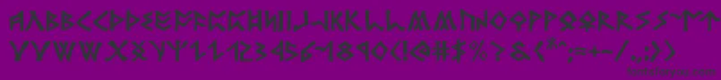 rosicrucian-Schriftart – Schwarze Schriften auf violettem Hintergrund