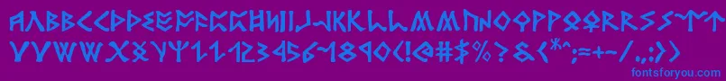 rosicrucian Font – Blue Fonts on Purple Background