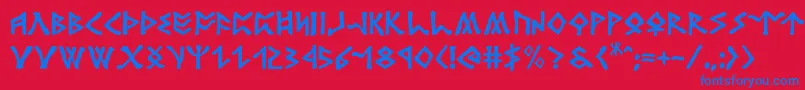 rosicrucian Font – Blue Fonts on Red Background