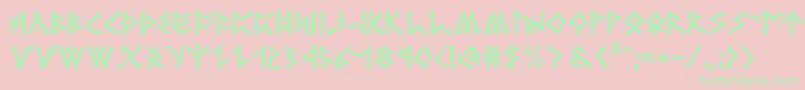 rosicrucian Font – Green Fonts on Pink Background