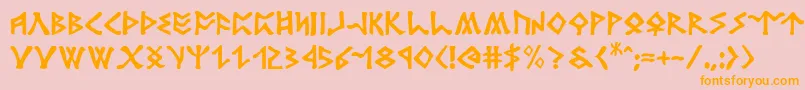 rosicrucian Font – Orange Fonts on Pink Background