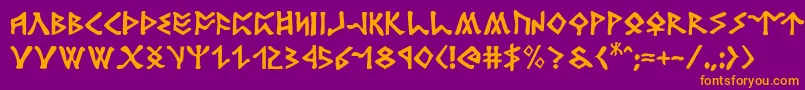 rosicrucian Font – Orange Fonts on Purple Background