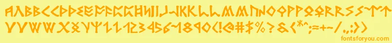 rosicrucian Font – Orange Fonts on Yellow Background