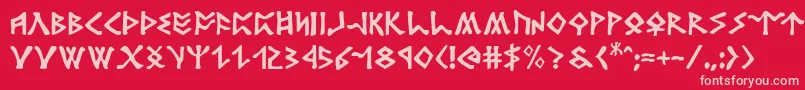 rosicrucian Font – Pink Fonts on Red Background