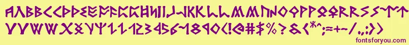 rosicrucian Font – Purple Fonts on Yellow Background