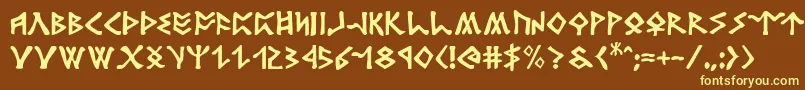 rosicrucian Font – Yellow Fonts on Brown Background